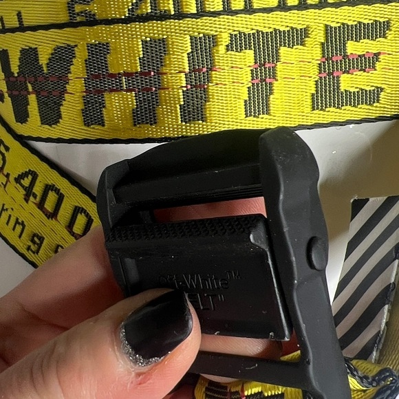 OFF WHITE Virgil Abloh 80” Industrial Belt in Classic Yellow & Black